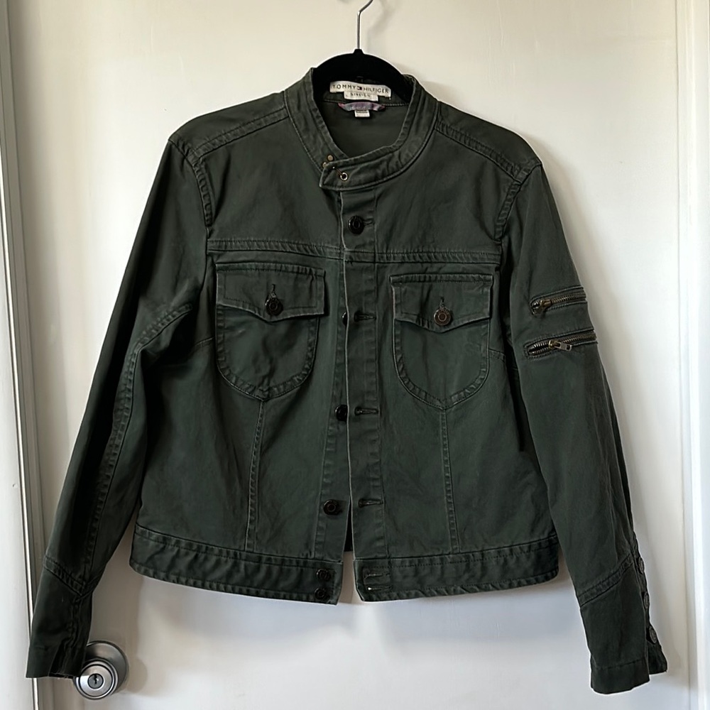 Tommy Hilfiger Stretch, size 14, army green jean jacket